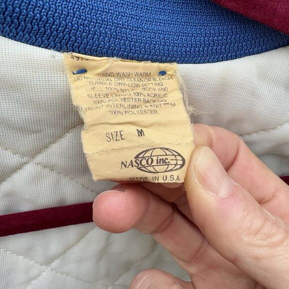 NICE Vintage 80s-90s Texas HS Band Satin Bomber Jacket Unisex M Quilted, Pockets - Picture 6 of 11